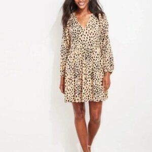 Vineyard Vines Tiered Leopard Print Dress XS